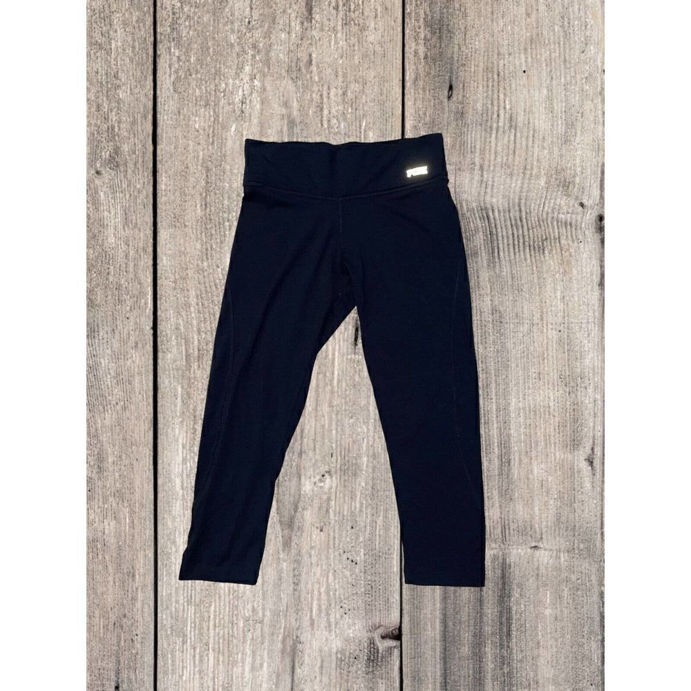Victorias Secret Pink Womens Ultimate Yoga Capri Pants Sz XS Jet Black Leggings